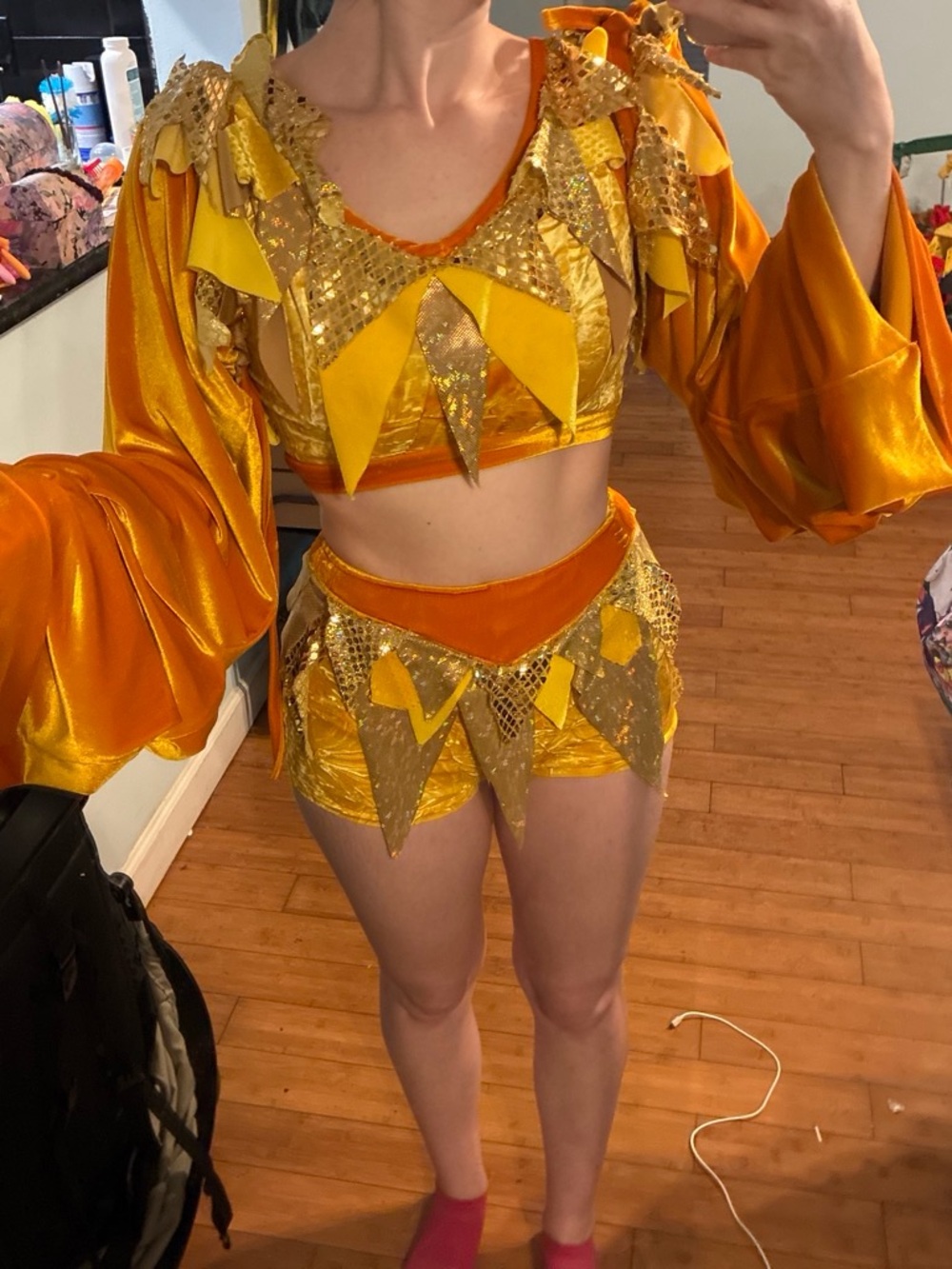 Funky Handmade jester clown crushed velvet costume